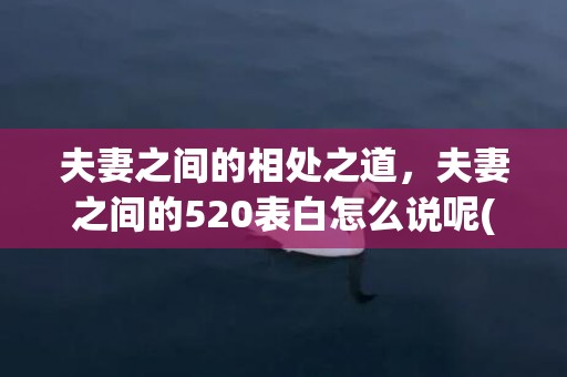 夫妻之间的相处之道，夫妻之间的520表白怎么说呢(夫妻表白情话最暖心一段话)