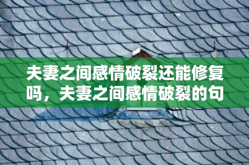 夫妻之间感情破裂还能修复吗，夫妻之间感情破裂的句子简短 离婚感情破裂的10个标准