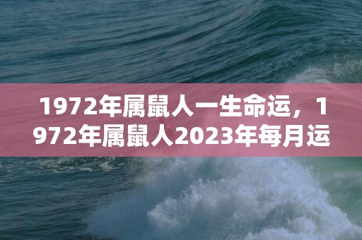 1972年属鼠人一生命运，1972年属鼠人2023年每月运势运程