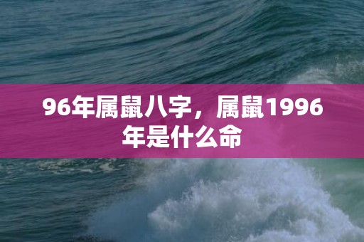 96年属鼠八字，属鼠1996年是什么命