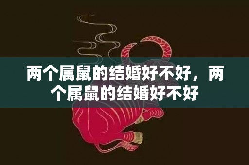 两个属鼠的结婚好不好，两个属鼠的结婚好不好