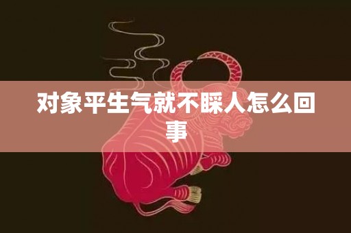 对象平生气就不睬人怎么回事