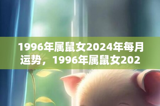 1996年属鼠女2024年每月运势，1996年属鼠女2024年运势