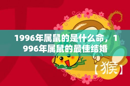 1996年属鼠的是什么命，1996年属鼠的最佳结婚