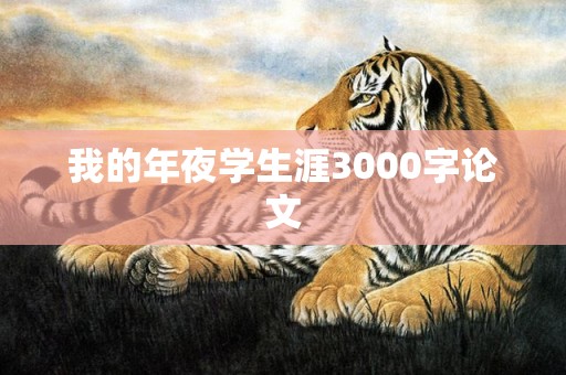 我的年夜学生涯3000字论文