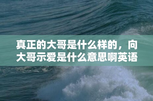 真正的大哥是什么样的，向大哥示爱是什么意思啊英语，隔空示爱是什么意思