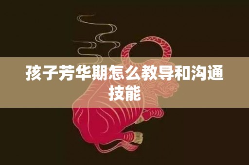 孩子芳华期怎么教导和沟通技能