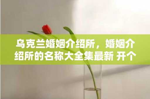 乌克兰婚姻介绍所，婚姻介绍所的名称大全集最新 开个婚姻介绍所怎么样