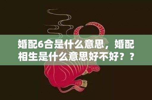 婚配6合是什么意思，婚配相生是什么意思好不好？？相生和相合哪个更好