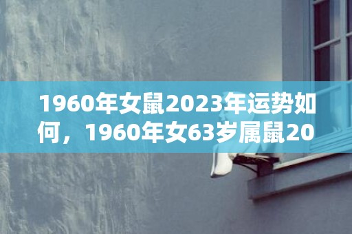 1960年女鼠2023年运势如何，1960年女63岁属鼠2023年命运