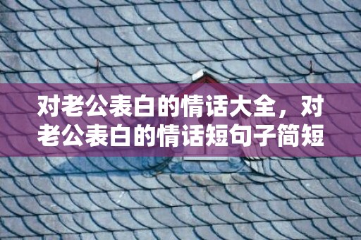 对老公表白的情话大全，对老公表白的情话短句子简短，情话短句十字以内