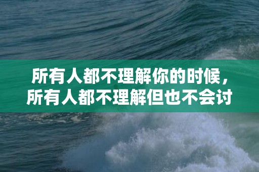 所有人都不理解你的时候，所有人都不理解但也不会讨厌