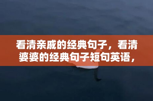 看清亲戚的经典句子，看清婆婆的经典句子短句英语，看清一个人的精辟短句