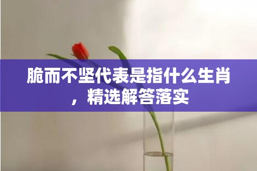 脆而不坚代表是指什么生肖，精选解答落实