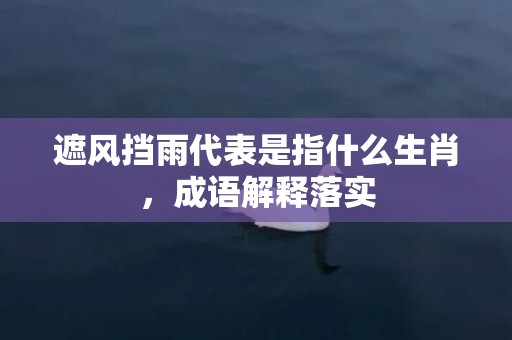 遮风挡雨代表是指什么生肖，成语解释落实