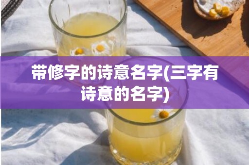 带修字的诗意名字(三字有诗意的名字)