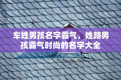 车姓男孩名字霸气，姓路男孩霸气时尚的名字大全