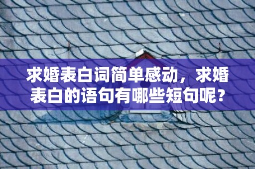 求婚表白词简单感动，求婚表白的语句有哪些短句呢？求婚表白经典语录