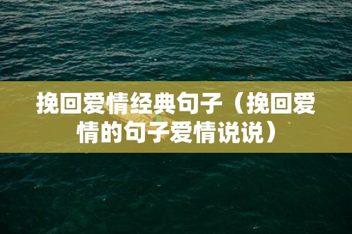 挽回爱情经典句子（挽回爱情的句子爱情说说）