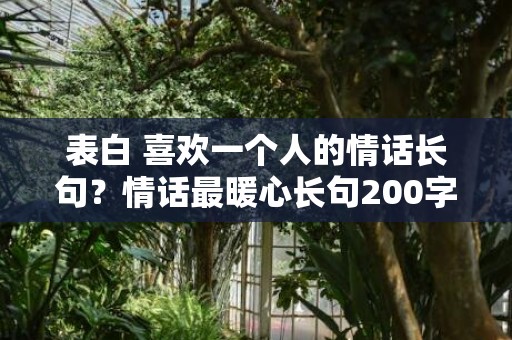 表白 喜欢一个人的情话长句？情话最暖心长句200字