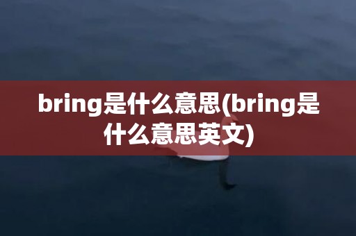 bring是什么意思(bring是什么意思英文)