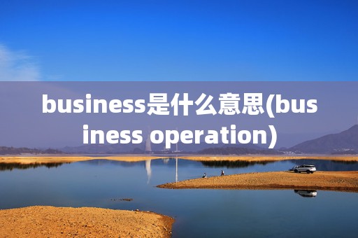 business是什么意思(business operation)