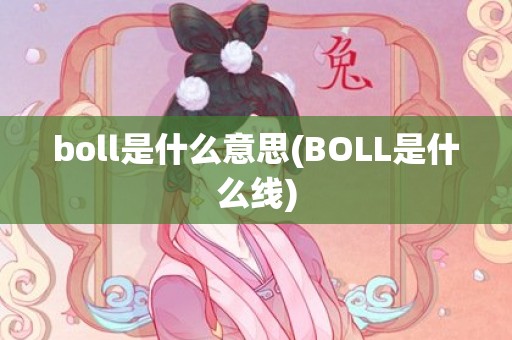 boll是什么意思(BOLL是什么线)