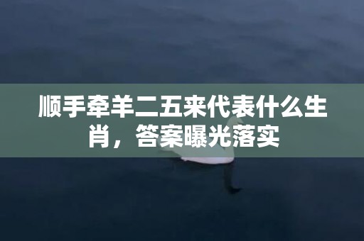 顺手牵羊二五来代表什么生肖，答案曝光落实