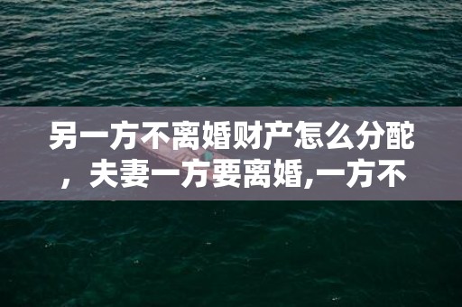 另一方不离婚财产怎么分酡，夫妻一方要离婚,一方不离,法院如何判？如果一方提出离婚,对方不离怎么办