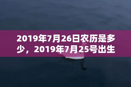 2019年7月26日农历是多少，2019年7月25号出生的男宝宝五行缺木如何起名