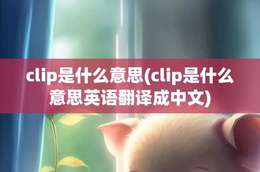 clip是什么意思(clip是什么意思英语翻译成中文)