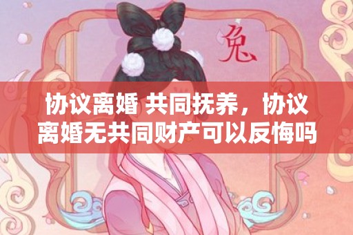 协议离婚 共同抚养，协议离婚无共同财产可以反悔吗