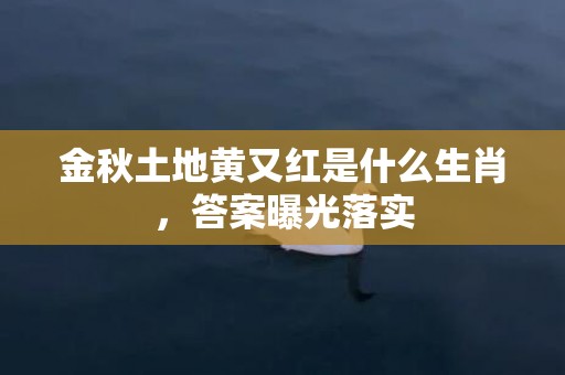 金秋土地黄又红是什么生肖，答案曝光落实