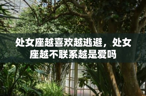 处女座越喜欢越逃避，处女座越不联系越是爱吗