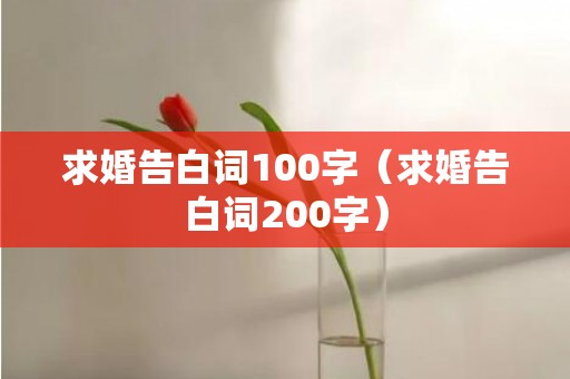 求婚告白词100字（求婚告白词200字）