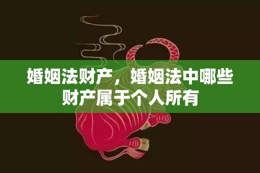 婚姻法财产，婚姻法中哪些财产属于个人所有