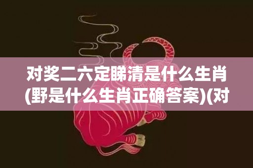 对奖二六定睇清是什么生肖(野是什么生肖正确答案)(对奖二六定睇清是什么意思)