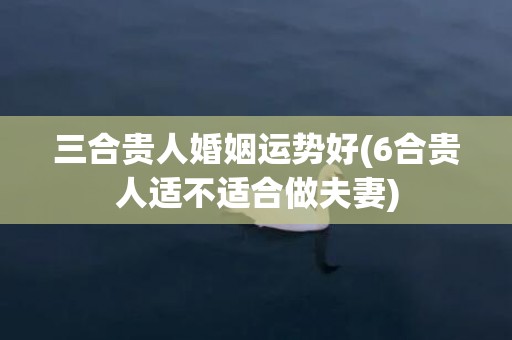 三合贵人婚姻运势好(6合贵人适不适合做夫妻)