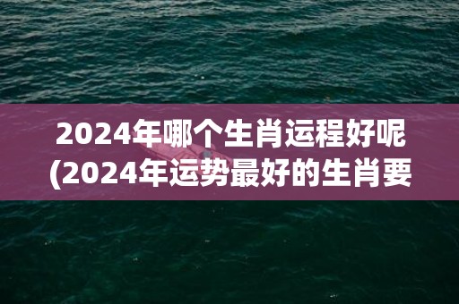 2024年哪个生肖运程好呢(2024年运势最好的生肖要翻身)(2024年哪个生肖运势最好)