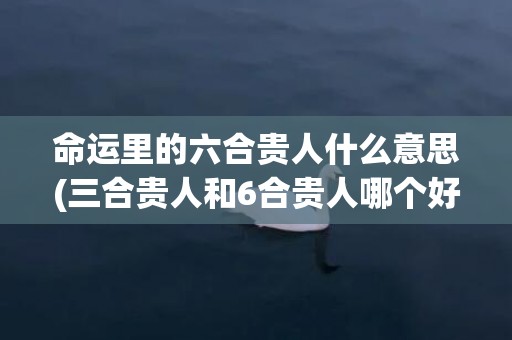 命运里的六合贵人什么意思(三合贵人和6合贵人哪个好)