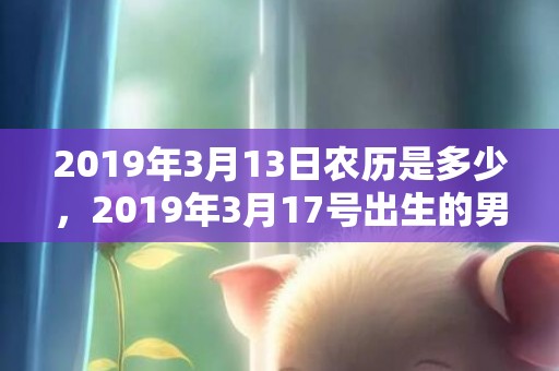 2019年3月13日农历是多少，2019年3月17号出生的男宝宝五行缺土要怎么样起名字