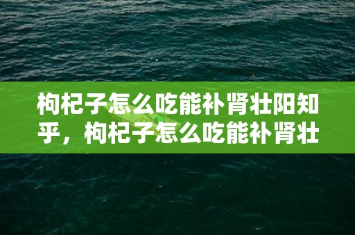 枸杞子怎么吃能补肾壮阳知乎，枸杞子怎么吃能补肾壮阳 枸杞子怎么吃壮阳