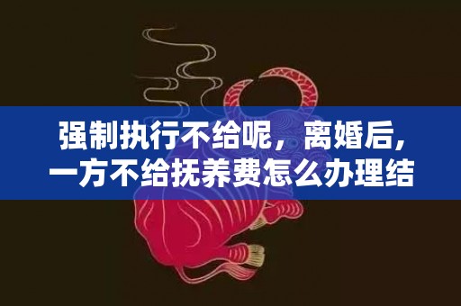 强制执行不给呢，离婚后,一方不给抚养费怎么办理结婚证，离婚时有一方没有结婚证怎么办