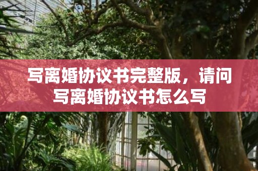 写离婚协议书完整版，请问写离婚协议书怎么写