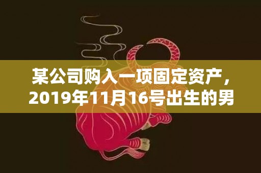 某公司购入一项固定资产，2019年11月16号出生的男孩怎么起名字，五行属什么