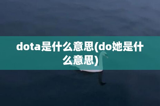 dota是什么意思(do她是什么意思)