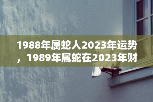 1988年属蛇人2023年运势，1989年属蛇在2023年财运