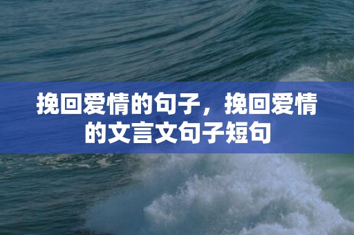 挽回爱情的句子，挽回爱情的文言文句子短句