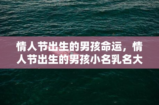 情人节出生的男孩命运，情人节出生的男孩小名乳名大全