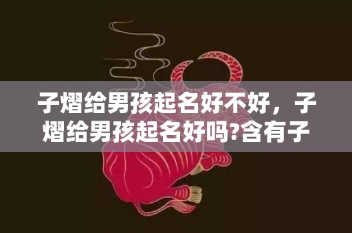 子熠给男孩起名好不好，子熠给男孩起名好吗?含有子字的男孩取名推荐